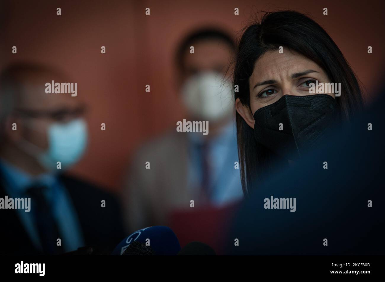 Die Bürgermeisterin von Rom, Virginia Raggi, nimmt an der Sitzung der Roma Smart City 2030 am 25. Mai 2021 in Rom, Italien, Teil. (Foto von Andrea Ronchini/NurPhoto) Stockfoto