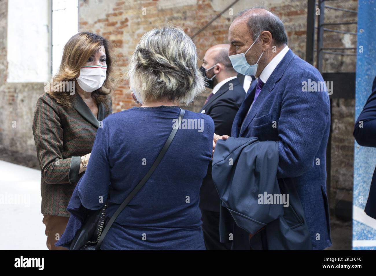 Die Präsidentin des Senats der Republik Maria Elisabetta Alberti Casellati nimmt am 29. Mai 2021 an der Eröffnungszeremonie des „Salone Nautico di Venezia“ in Venedig, Italien, Teil. (Foto von Marco Serena/NurPhoto) Stockfoto