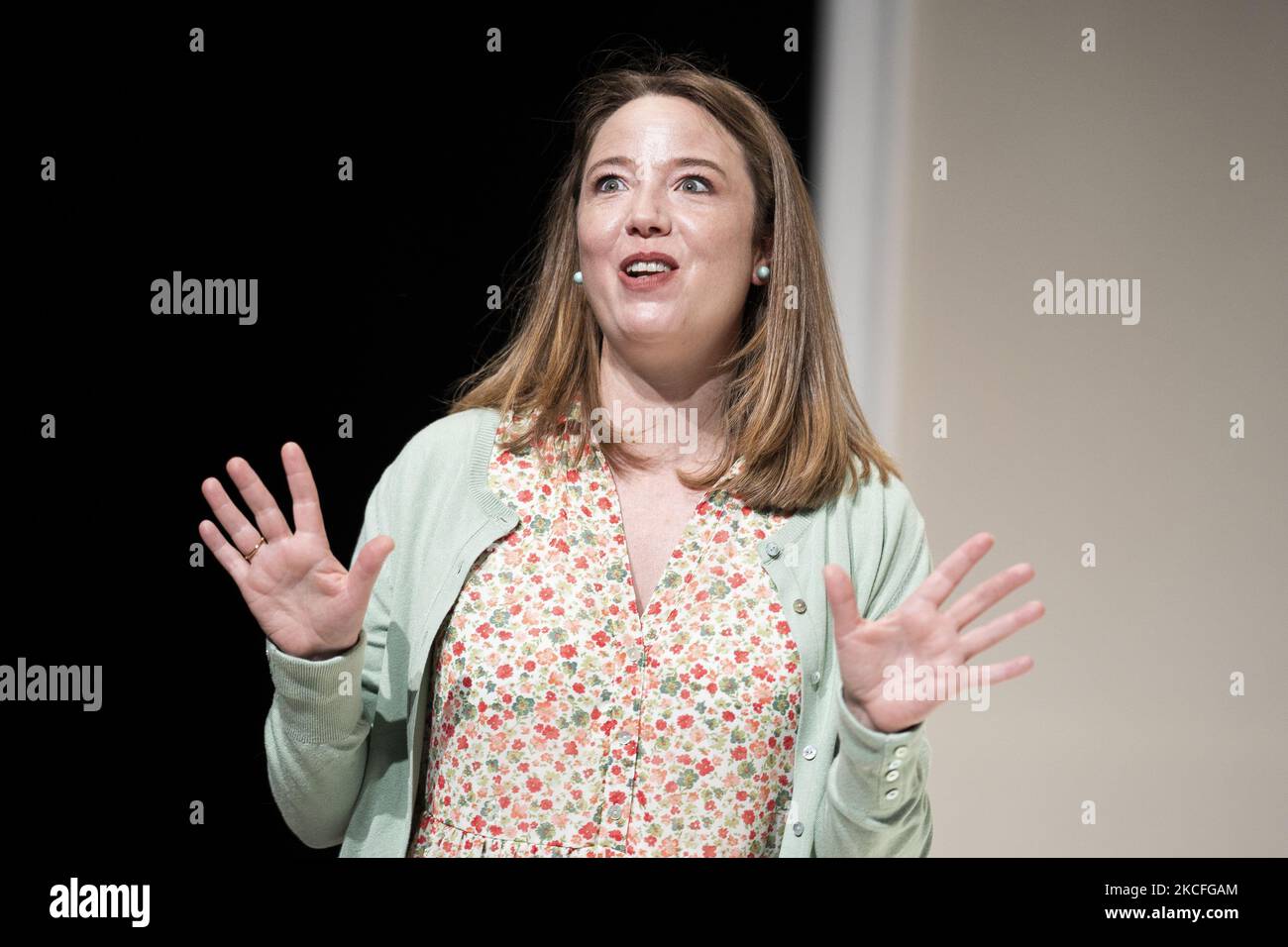 Die Schauspielerin Ainhoa Santamaria während der Aufführung von 'Alimanas' im Los Teatros del Canal am 1. Juni 2021 in Madrid, Spanien. (Foto von Oscar Gonzalez/NurPhoto) Stockfoto