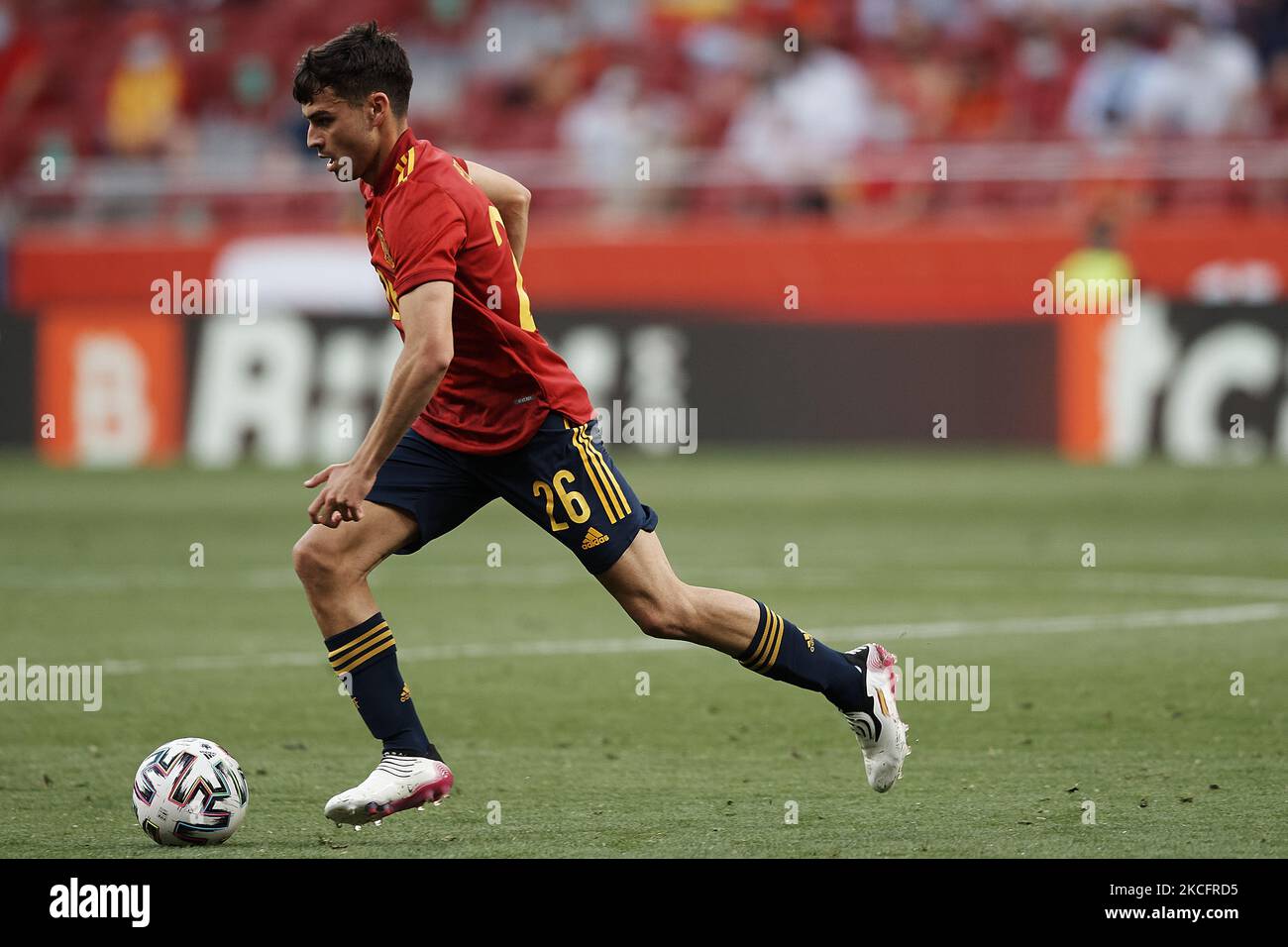 Pedri (FC Barcelona) von Spanien während des internationalen Freundschaftsspiel zwischen Spanien und Portugal im Estadio Wanda Metropolitano am 4. Juni 2021 in Madrid, Spanien. (Foto von Jose Breton/Pics Action/NurPhoto) Stockfoto