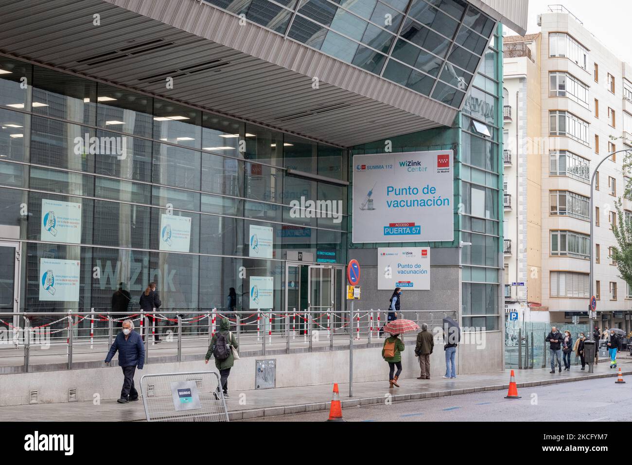 Impfzentrum COVID-19 am 28. April 2021 im Wizink-Zentrum in Madrid, Spanien. (Foto von Alvaro Laguna/NurPhoto) Stockfoto