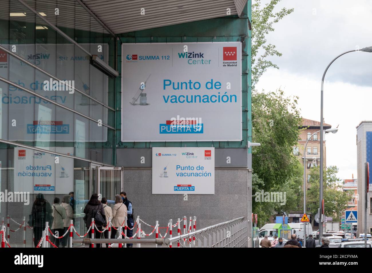 Impfzentrum COVID-19 am 28. April 2021 im Wizink-Zentrum in Madrid, Spanien. (Foto von Alvaro Laguna/NurPhoto) Stockfoto