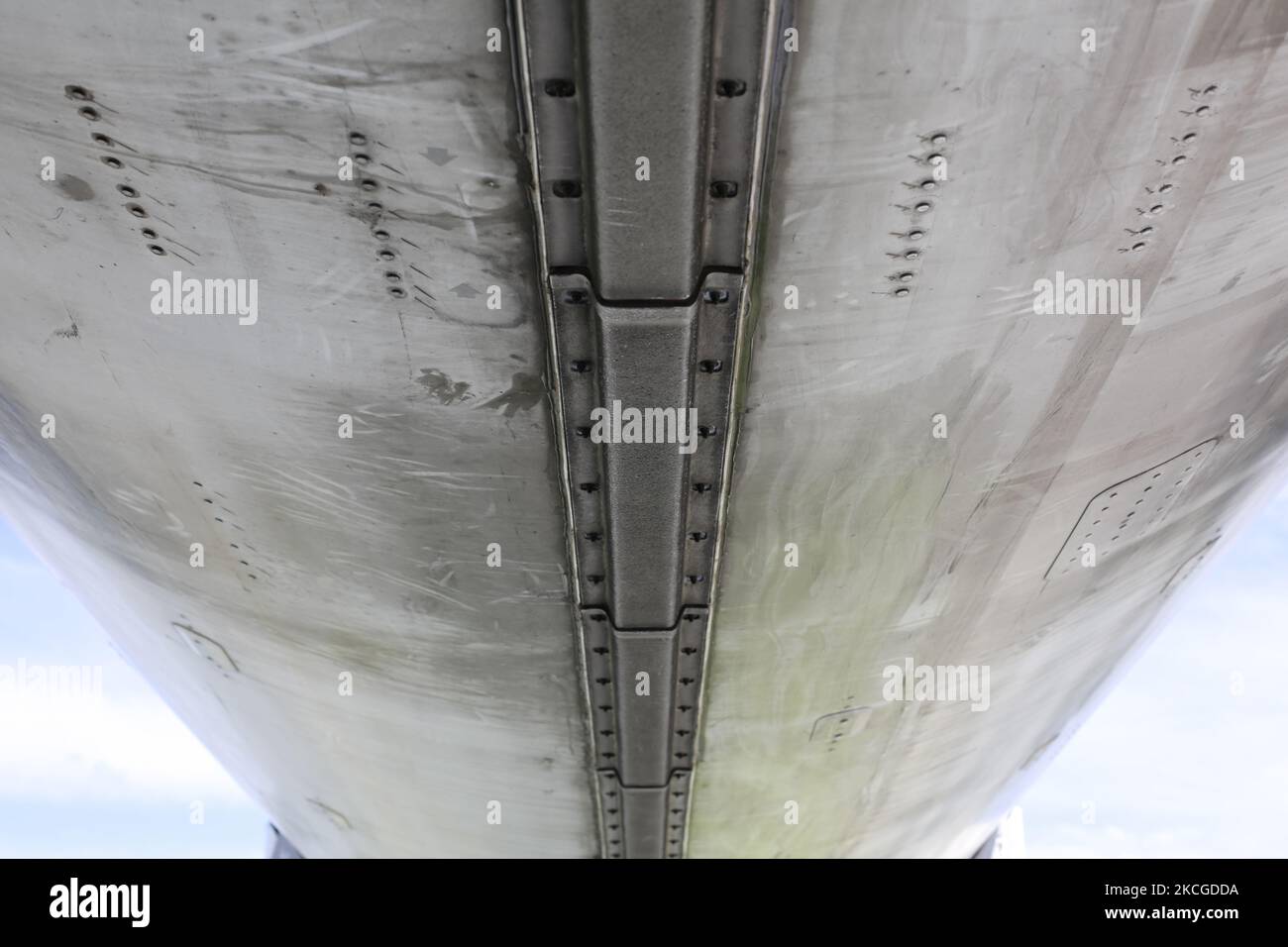 Details von Falcon 9 am 24.. Juni 2021 im NASA Space Center in Houston, Texas, USA. (Foto von Reginald Mathalone/NurPhoto) Stockfoto