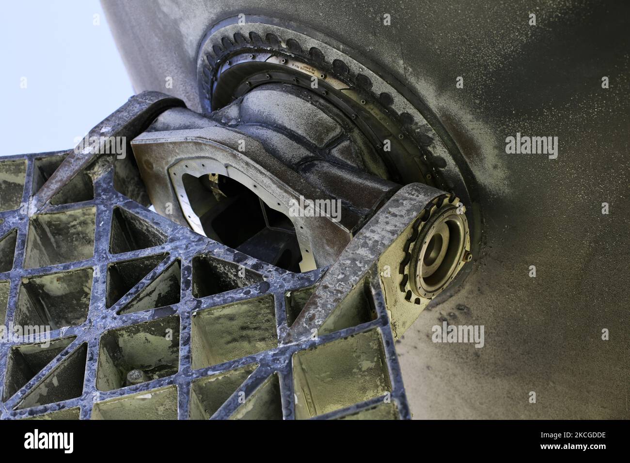 Details von Falcon 9 am 24.. Juni 2021 im NASA Space Center in Houston, Texas, USA. (Foto von Reginald Mathalone/NurPhoto) Stockfoto