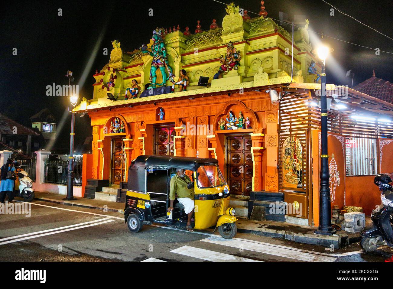 Kleiner Hindu-Tempel, der Hanuman in Thiruvananthapuram (Trivandrum), Kerala, Indien, gewidmet ist. (Foto von Creative Touch Imaging Ltd./NurPhoto) Stockfoto