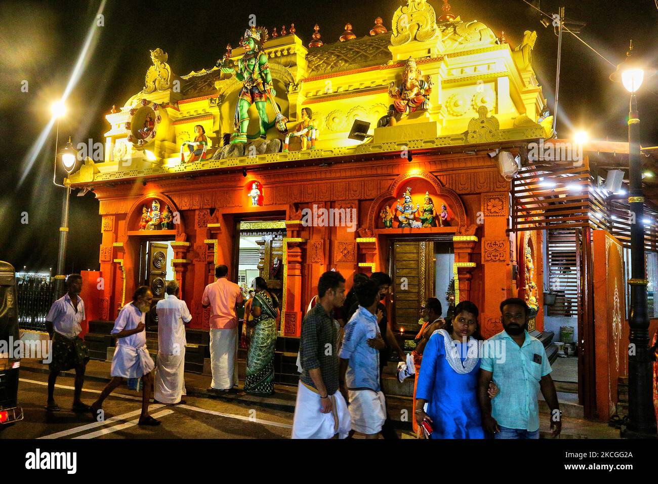 Kleiner Hindu-Tempel, der Hanuman in Thiruvananthapuram (Trivandrum), Kerala, Indien, gewidmet ist. (Foto von Creative Touch Imaging Ltd./NurPhoto) Stockfoto