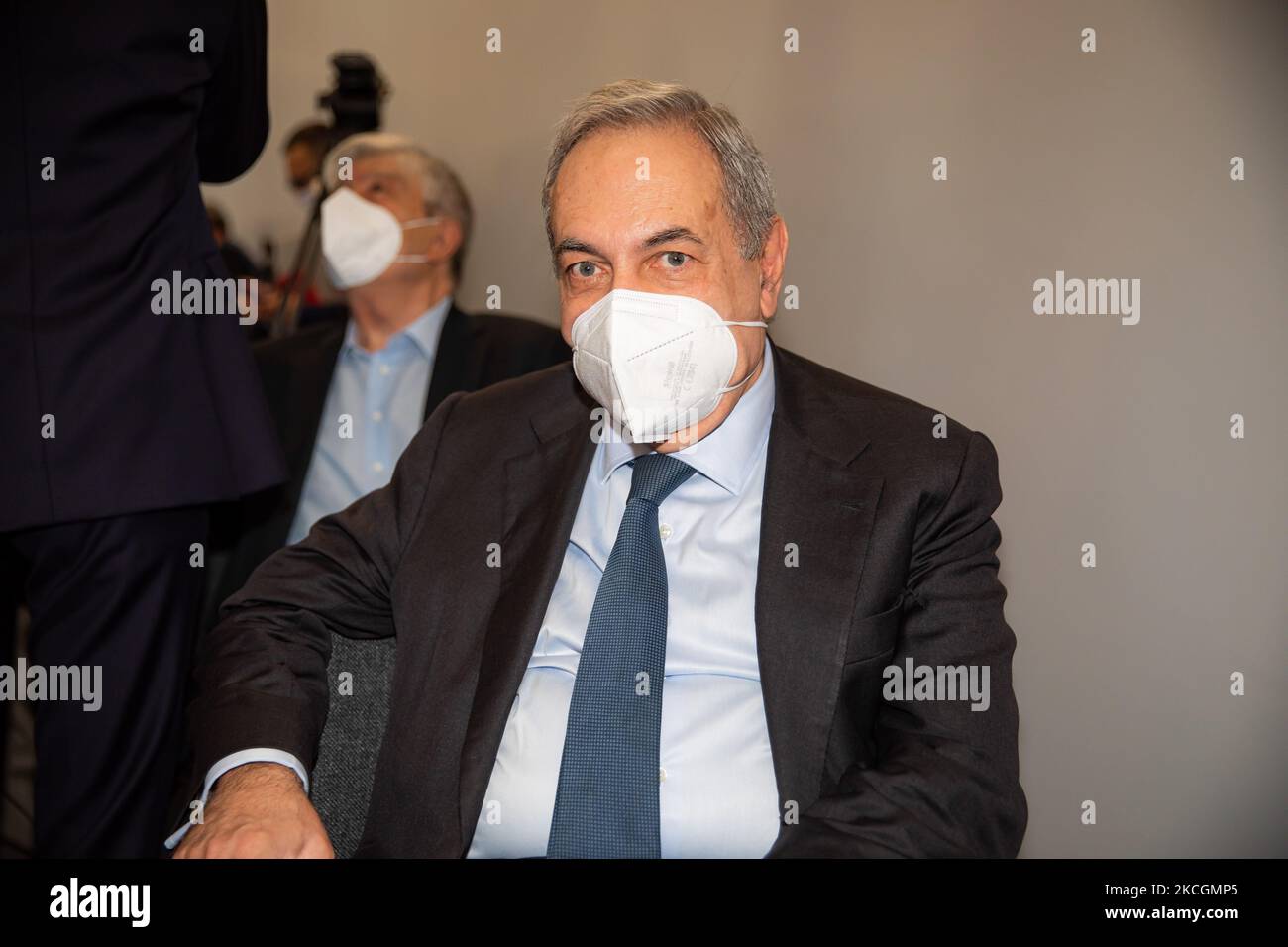 Andrea Orsini nimmt an der Pressekonferenz „Milano CI Siamo“ von Forza Italia am 25. Juni 2021 im Palazzo delle Stelline in Mailand, Italien, Teil. (Foto von Alessandro Bremec/NurPhoto) Stockfoto