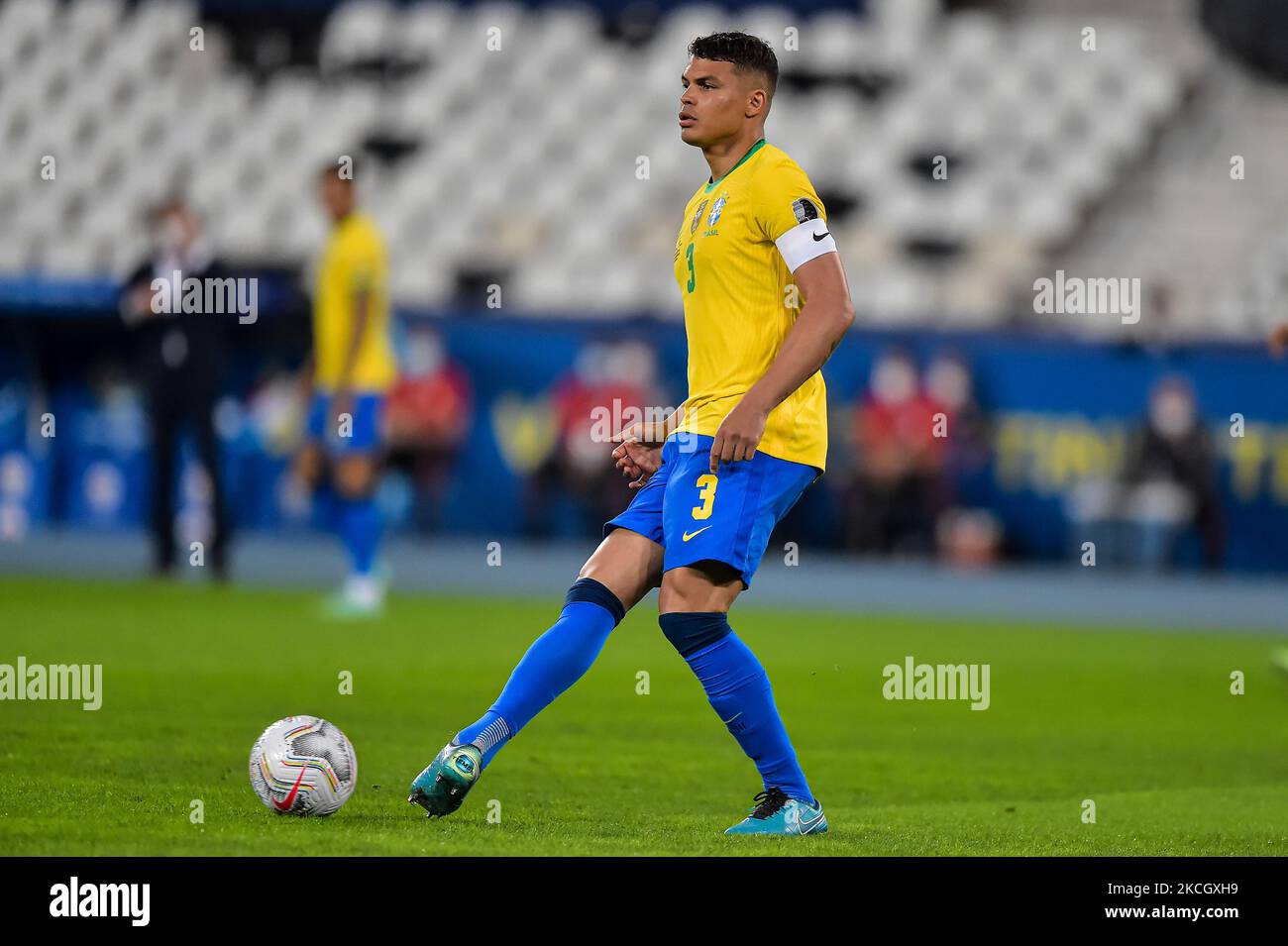 Thiago Silva Brasilien Spieler während eines Spiels gegen Peru im Engenhão Stadion für die Copa América 2021, an diesem Montag(05). (Foto von Thiago Ribeiro/NurPhoto) Stockfoto