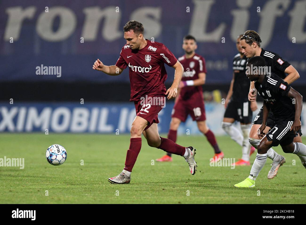 Gabriel Debeljuh während CFR Cluj vs FC U Craiova 1948, rumänische Liga 1, Dr. Constantin Radulescu Stadium, Cluj-Napoca, Rumänien, 16. Juli 2021 (Foto: Flaviu Buboi/NurPhoto) Stockfoto