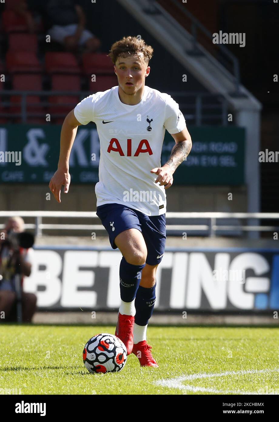 Tottenham Hotspur's Alfie Devine während der JE3 Foundation Trophy zwischen Leyton Orient und Tottenham Hotspur im Breyer Group Stadium, Leyton, Großbritannien on17.. Juli 2021 (Foto von Action Foto Sport/NurPhoto) Stockfoto