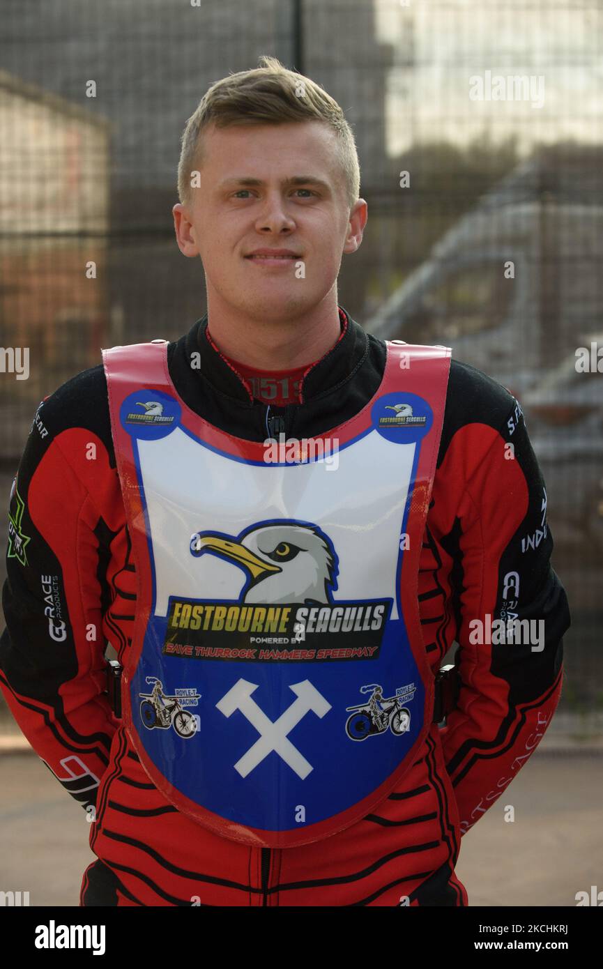 Joe Alcock - Eastbourne Seagulls während des Spiels der National Development League zwischen Belle Vue Colts und Eastbourne Seagulls am 23.. Juli 2021 im National Speedway Stadium, Manchester, England. (Foto von Ian Charles/MI News/NurPhoto) Stockfoto