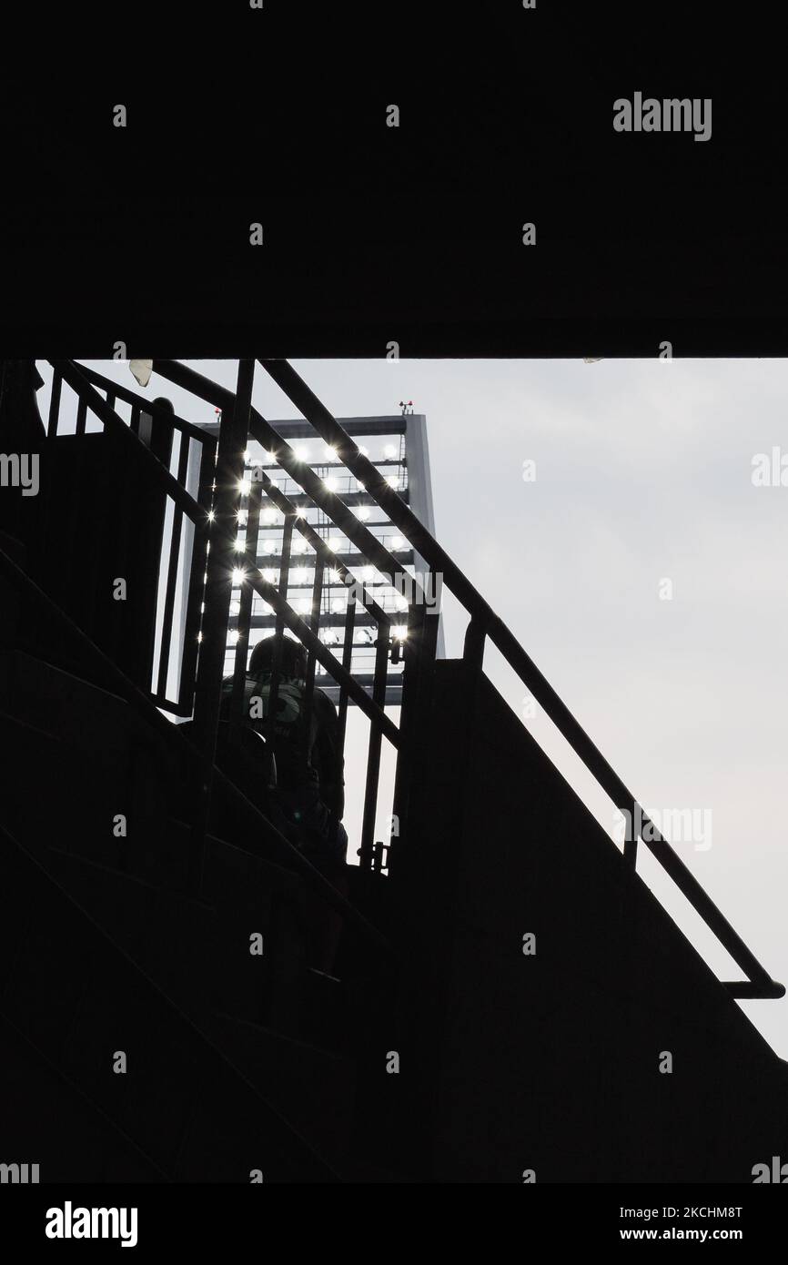 Unterstützer des SV Werder Bremen vor dem zweiten Bundesliga-Spiel zwischen dem SV Werder Bremen und Hannover 96 im Wohninvest WESERSTADION am 24. Juli 2021 in Bremen. (Foto von Peter Niedung/NurPhoto) Stockfoto