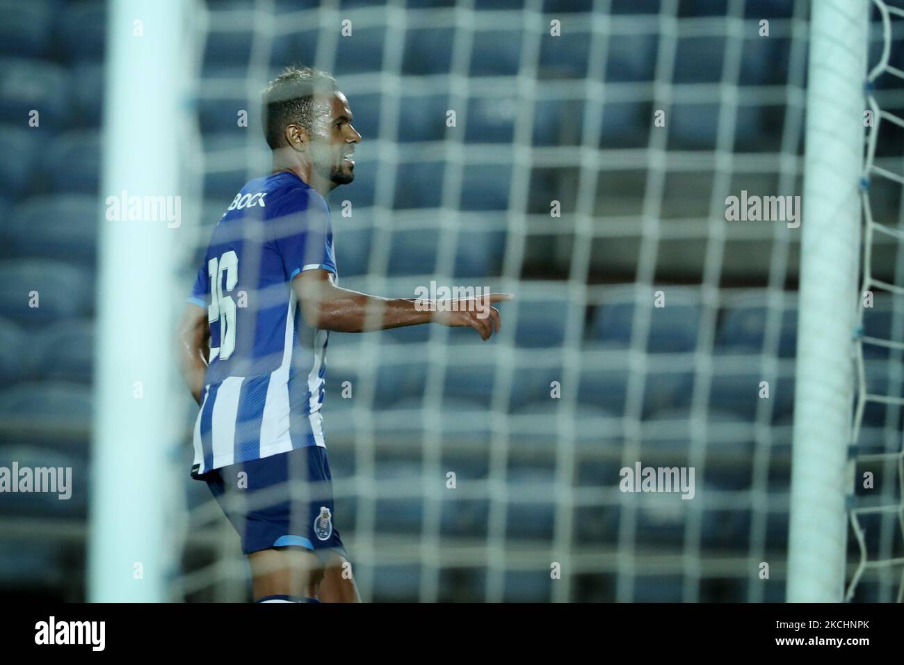 Fernando Andrade vom FC Porto feiert, nachdem er am 25. Juli 2021 im Algarve-Stadion in Loule, Portugal, ein Tor beim Freundschaftsspiel des FC Porto und des Lille OSC vor der Saison erzielt hat. (Foto von Pedro FiÃºza/NurPhoto) Stockfoto