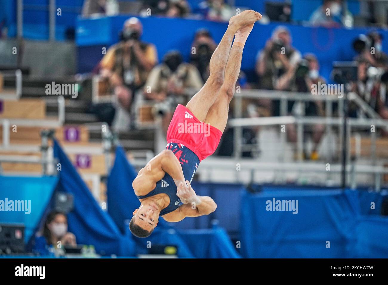 Joe Fraser aus Großbritannien beim Finale der Herren im Kunstturnen-Finale bei den Olympischen Spielen in Tokio im Ariake Gymnastik Center, Tokio, Japan, am 28. Juli 2021. (Foto von Ulrik Pedersen/NurPhoto) Stockfoto