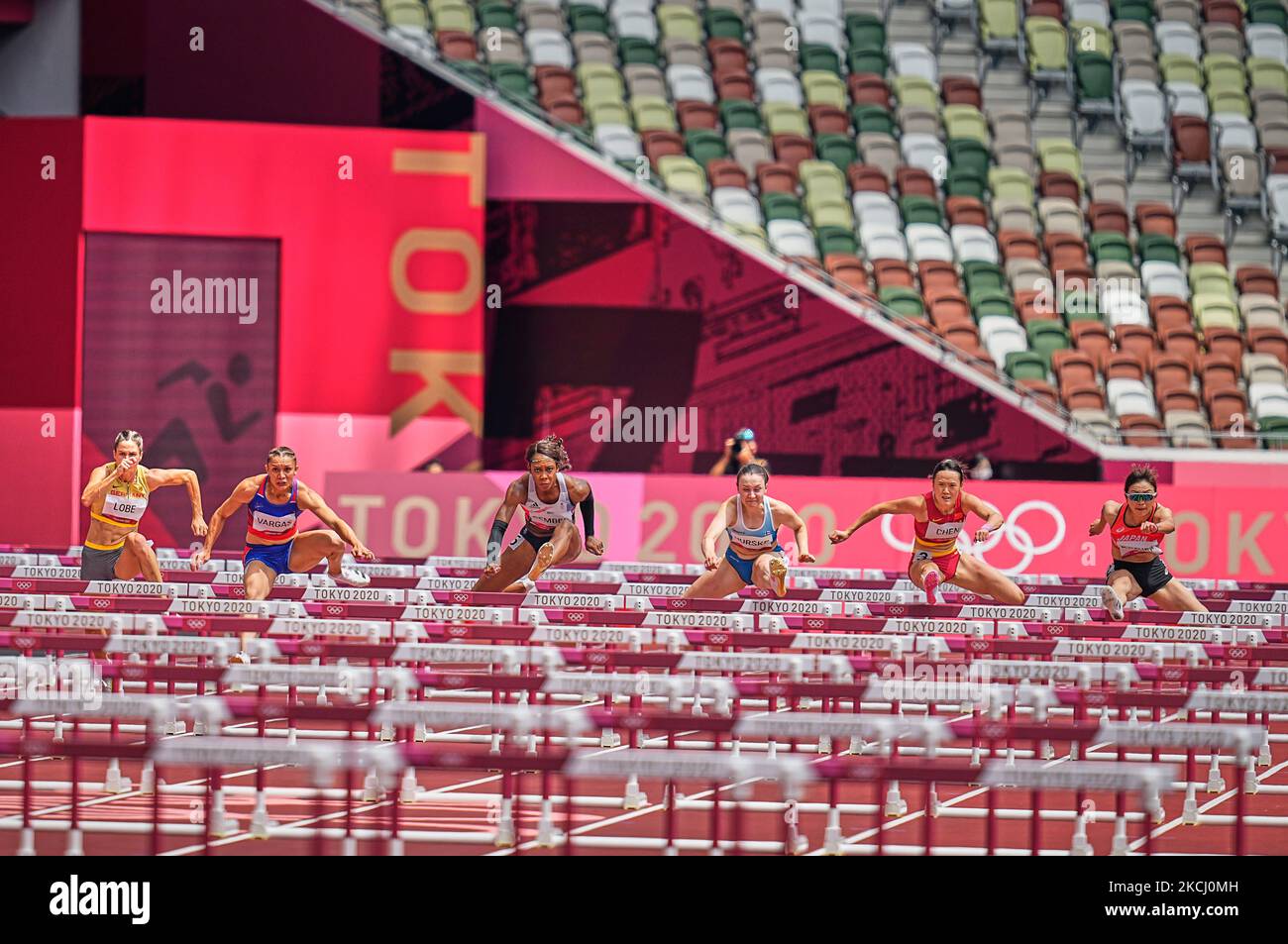 Andrea Carolina Vargas aus Costa Rica während der 100-Meter-Hürden für Frauen bei den Olympischen Spielen in Tokio, Olympiastadion in Tokio, Tokio, Japan, am 31. Juli 2021. (Foto von Ulrik Pedersen/NurPhoto) Stockfoto Andrea Carolina Vargas aus Costa Rica während der 100-Meter-Hürden für Frauen bei den Olympischen Spielen in Tokio, Olympiastadion in Tokio, Tokio, Japan, am 31. Juli 2021. (Foto von Ulrik Pedersen/NurPhoto) Stockfoto