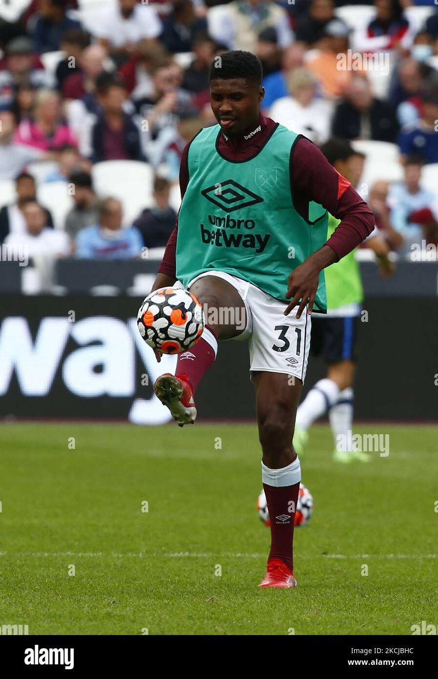 Ben Johnson von West Ham United beim Betway Cup zwischen West Ham United und Atalanta im Londoner Stadion, London, England am 07.. August 2021 (Foto by Action Foto Sport/NurPhoto) Stockfoto