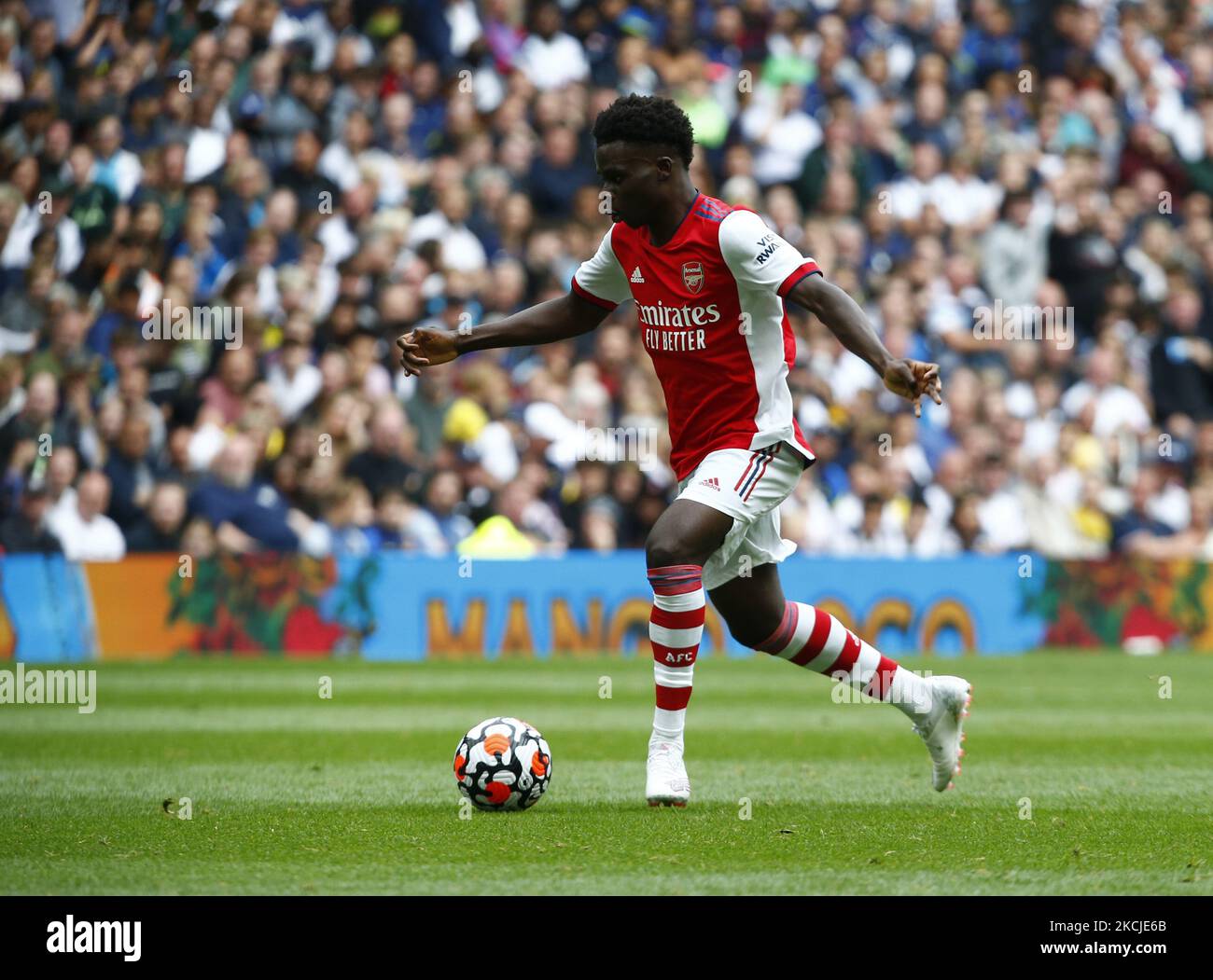 Bukayo Saka von Arsenal während der Mind Series zwischen Tottenham Hotspur und Arsenal am 08.. August 2021 im Tottenham Hotspur Stadium, London, England. (Foto von Action Foto Sport/NurPhoto) Stockfoto