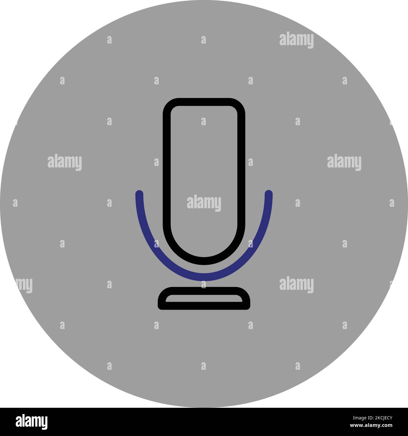 Mikrofon-Symbol Schwarz-Blau-Symbol Vektor-Symbol Grauer Hintergrund Android-Symbol Set Vektorbild Kreisform Symbol Illustrator-Datei EPS-Datei Illustration Stock Vektor