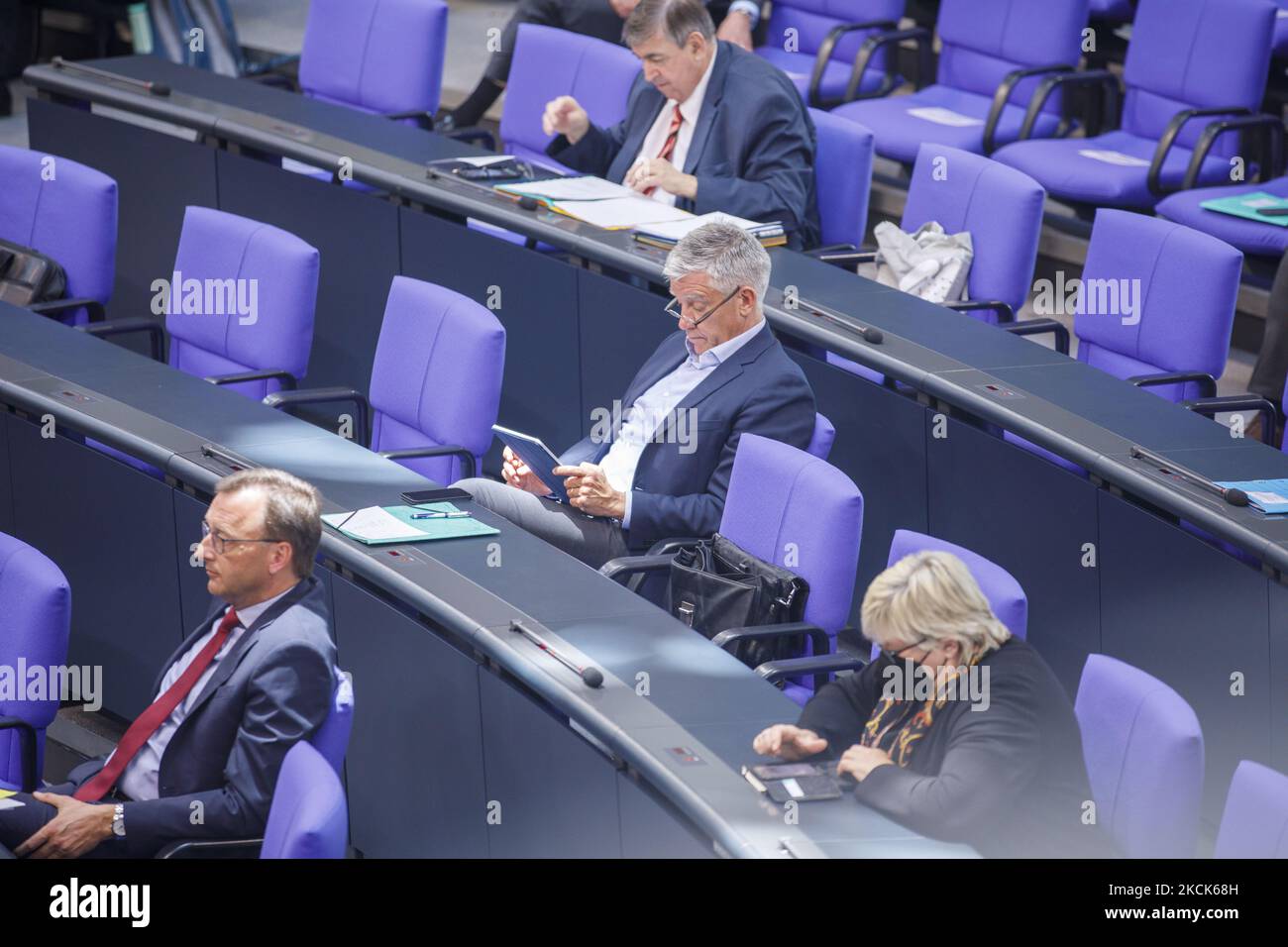 Frank Steffel, CDU, im Bundestag, zur aktuellen Lage in Afghanistan am 25. August 2021 in Berlin. (Foto von Achille Abboud/NurPhoto) Stockfoto