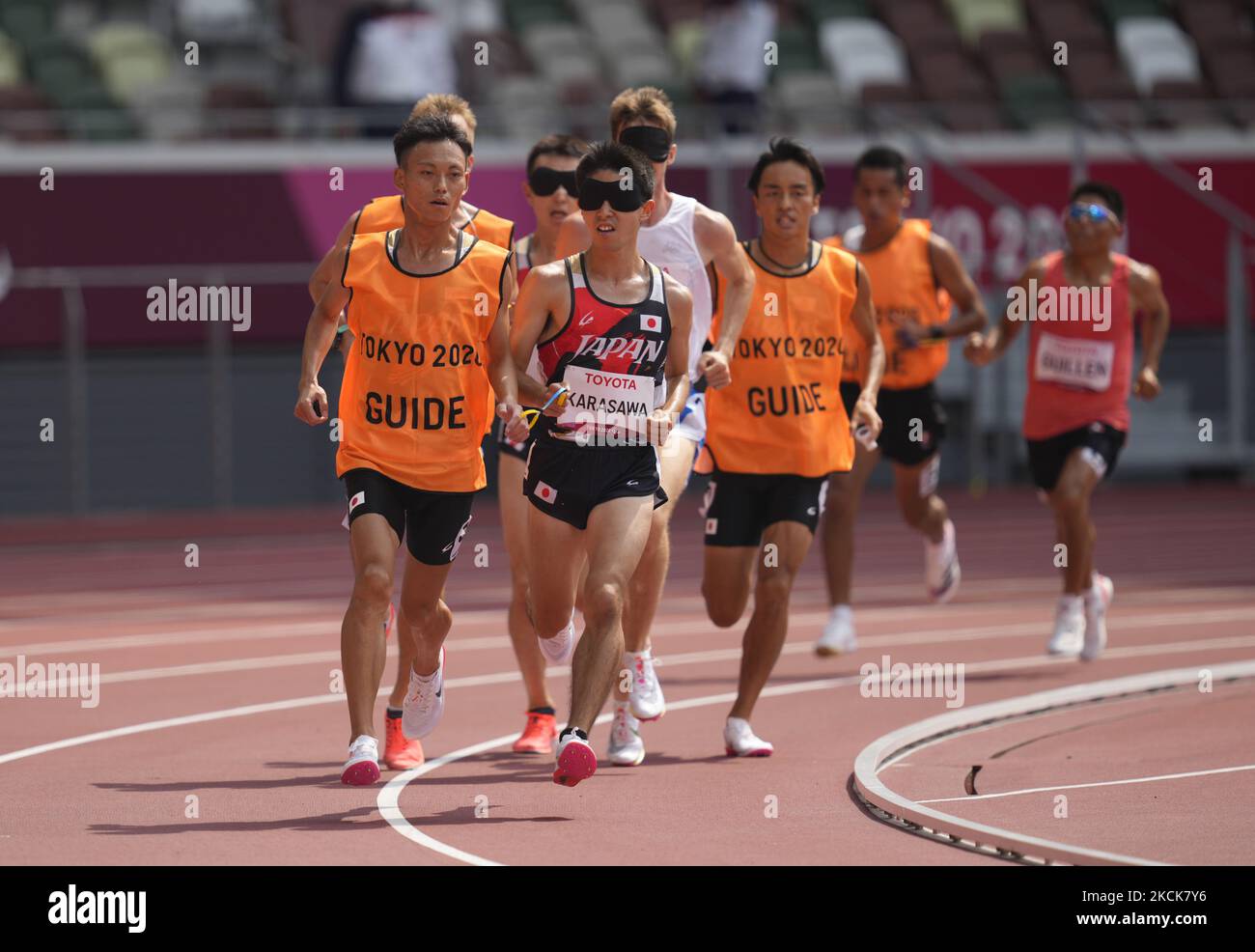 Kenya Karasawa aus Japan gewann am 27. August 2021 bei der Leichtathletik bei der Tokyo Paraolympics, Tokyo Olympic Stadium, Tokio, Japan, Silber mit 5000m. (Foto von Ulrik Pedersen/NurPhoto) Stockfoto