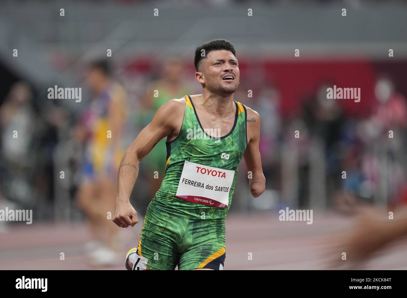 Petrucio Ferreira dos Santos aus Brasilien gewann 100m während der