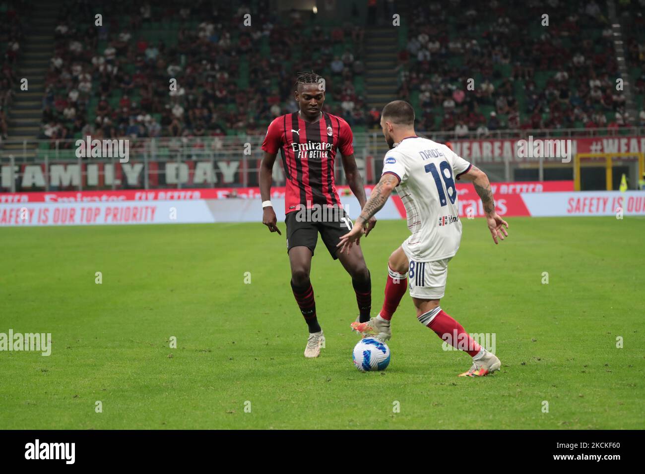 Rafael Leao vom AC Mailand in Aktion während der Serie Ein Spiel zwischen AC Mailand und Cagliari Calcio, am 29 2021. August, Mailand, Italien (Foto: Mairo Cinquetti/NurPhoto) Stockfoto