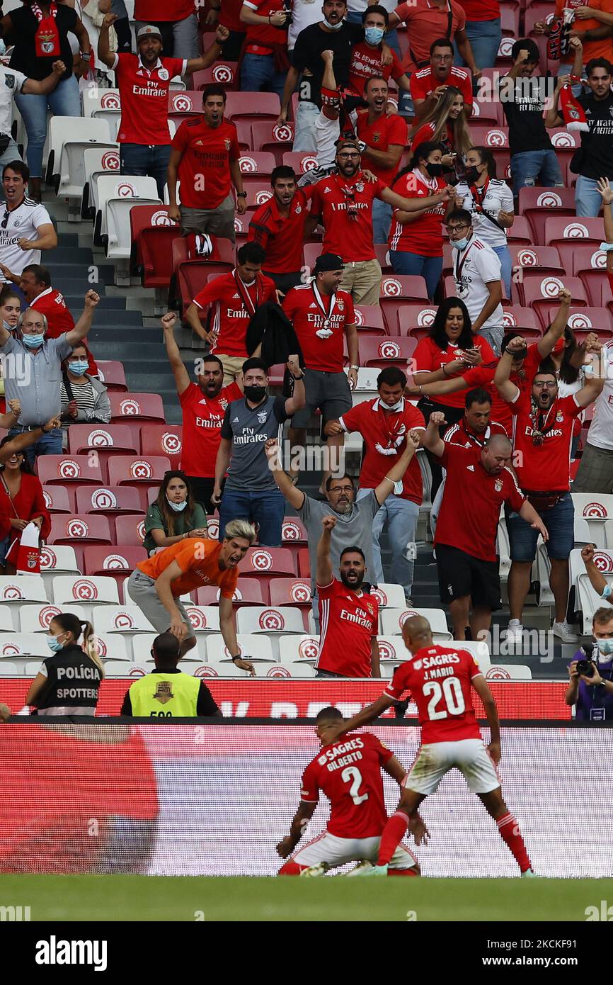 TOR 2-1, das Gilberto während des Spiels für Liga BWIN zwischen SL Benfica und CD Tondela, in Estádio da Luz, Lisboa, Portugal, 29, August, 2021 (Foto von João Rico/NurPhoto) Stockfoto