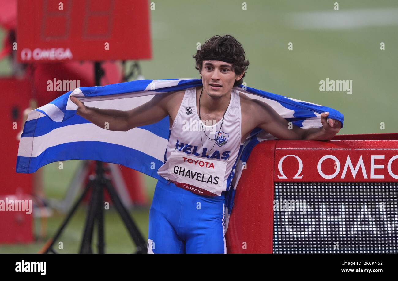 Athanasios Ghavelas aus Griechenland gewann 100m während der Leichtathletik bei den Olympischen Spielen in Tokio, Tokio, Japan, am 2. September 2021. (Foto von Ulrik Pedersen/NurPhoto) Stockfoto