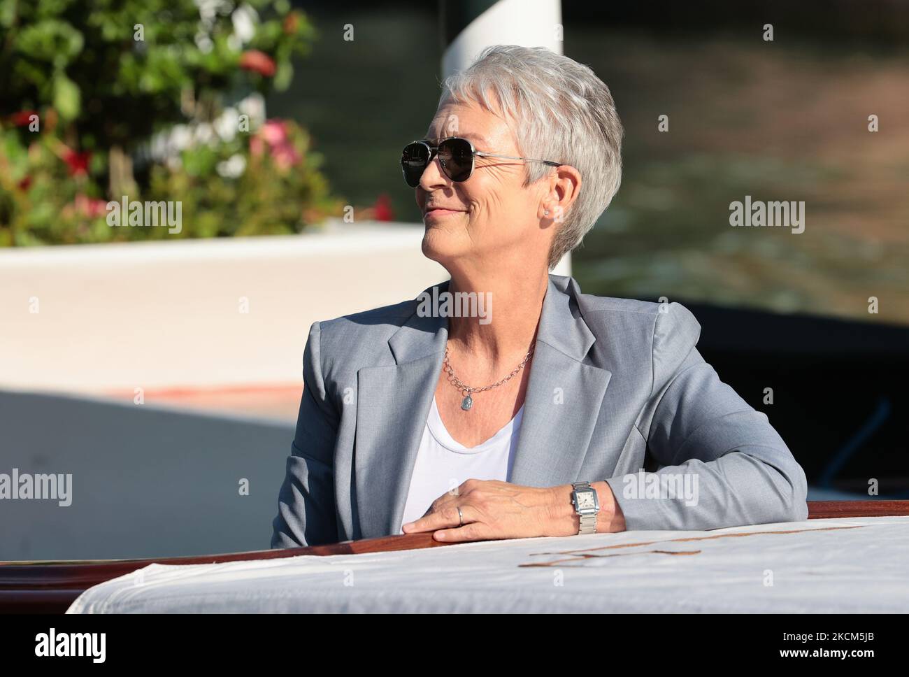 Jamie Lee Curtis während des Internationalen Filmfestivals von Venedig 78. am 08. September 2021 in Venedig, Italien. (Foto von Matteo Chinellato/NurPhoto) Stockfoto