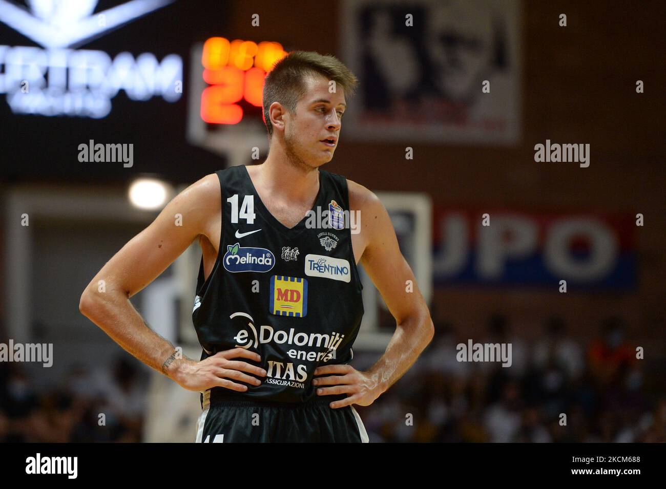 Andrea Mezzanotte von Aquila Basket Trentobeim Supercoppa Italiana
