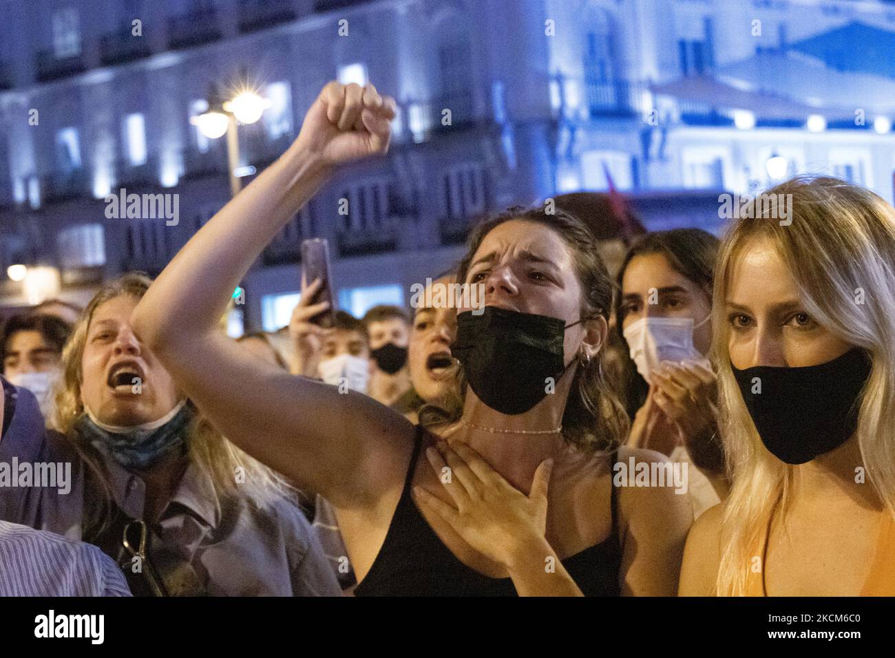 Demonstration aus Protest gegen die Zunahme homophober Aggressionen in Puerta del Sol, Madrid, Spanien, am 9. September 2021. (Foto von Alvaro Laguna/NurPhoto) Stockfoto