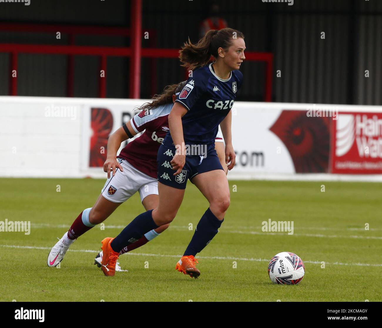 Chloe Arthur von den Frauen der Aston Villa während des Spiels der Barclays FA Women's Super League zwischen West Ham United Women und den Frauen der Aston Villa am 11.. September 2021 im Chigwell Construction Stadium in Dagenham, England (Foto by Action Foto Sport/NurPhoto) Stockfoto