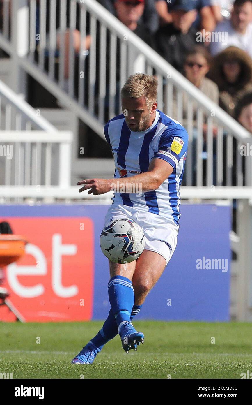 Nicky Featherstone von Hartlepool United während des Spiels der Sky Bet League 2 zwischen Hartlepool United und Bristol Rovers am 11.. September 2021 im Victoria Park, Hartlepool, Großbritannien. (Foto von Mark Fletcher/MI News/NurPhoto) Stockfoto