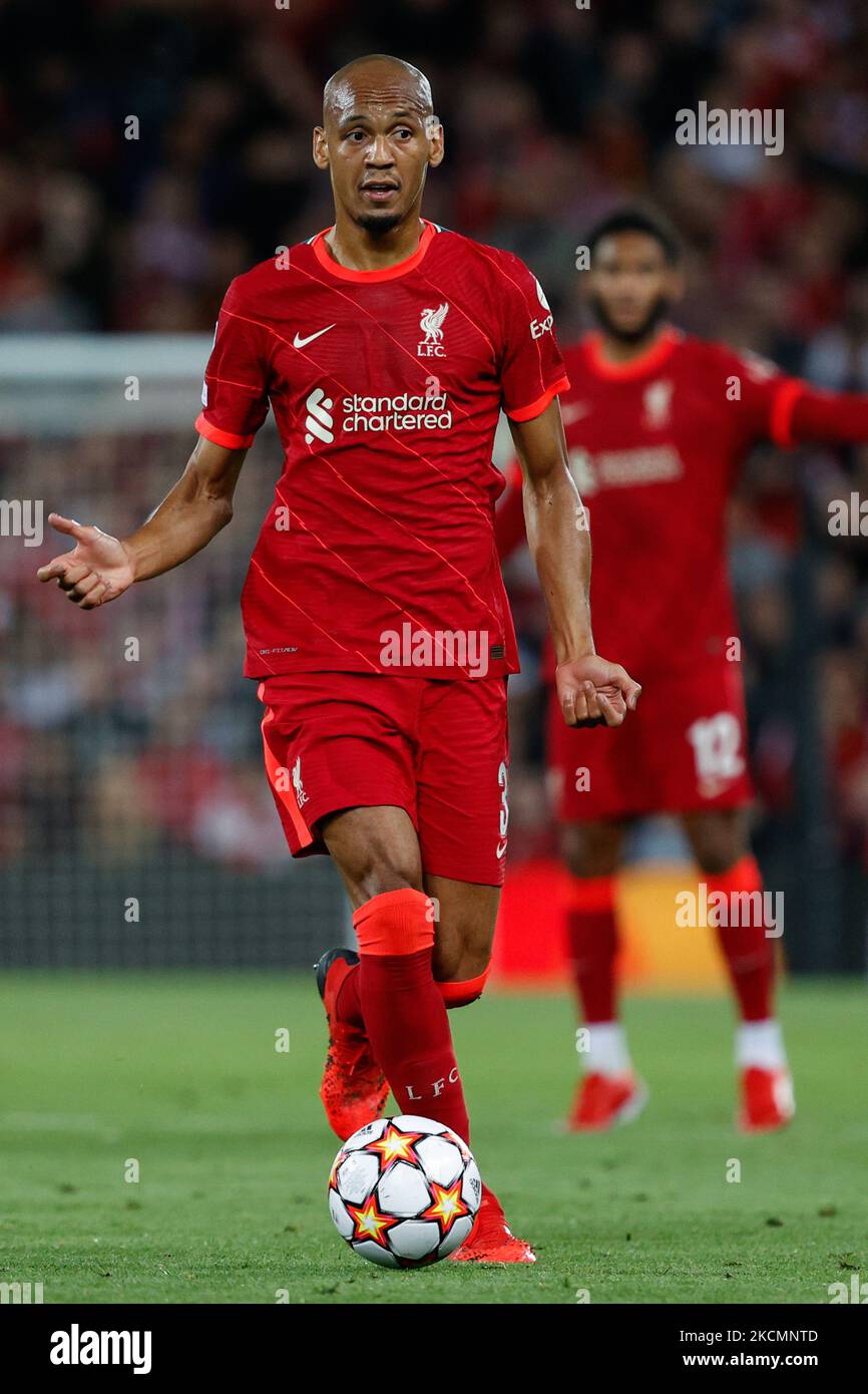 Fabinha (FC Liverpool) in Aktion während des UEFA Champions League Fußballspiels Gruppe B - FC Liverpool gegen AC Mailand am 15. September 2021 auf dem Anfield in Liverpool, England (Foto von Francesco Scaccianoce/LiveMedia/NurPhoto) Stockfoto