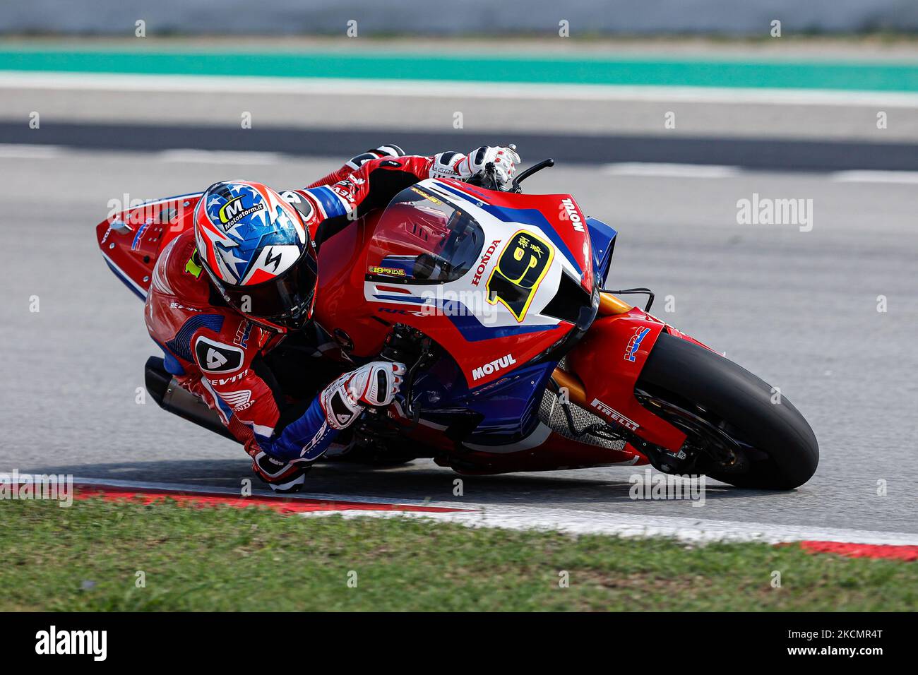 Alvaro Bautista vom HRC Team mit Honda CBR1000 RR-R während der Hyundai N Catalunya WorldSBK Runde der FIM World Superbike Championship auf dem Circuit de Catalunya in Barcelona, Spanien. (Foto von DAX Images/NurPhoto) Stockfoto