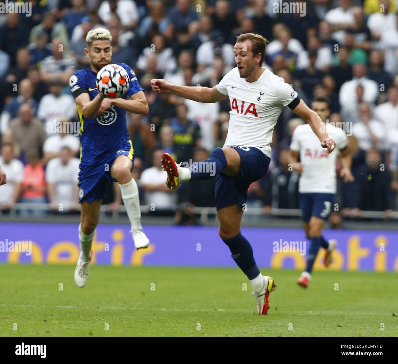 Tottenham Hotspur's Harry Kane während der Premier League zwischen Tottenham Hotspur und Chelsea im Tottenham Hotspur Stadion, London, England am 19h. August 2021 (Foto by Action Foto Sport/NurPhoto) Stockfoto