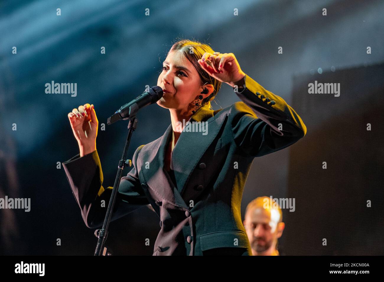 Greta Zuccoli während des italienischen Sängermusikkonzerts Diodato - L&#39;Arena am 19. September 2021 in der Arena di Verona in Verona, Italien (Foto von Roberto Tommasini/LiveMedia/NurPhoto) Stockfoto