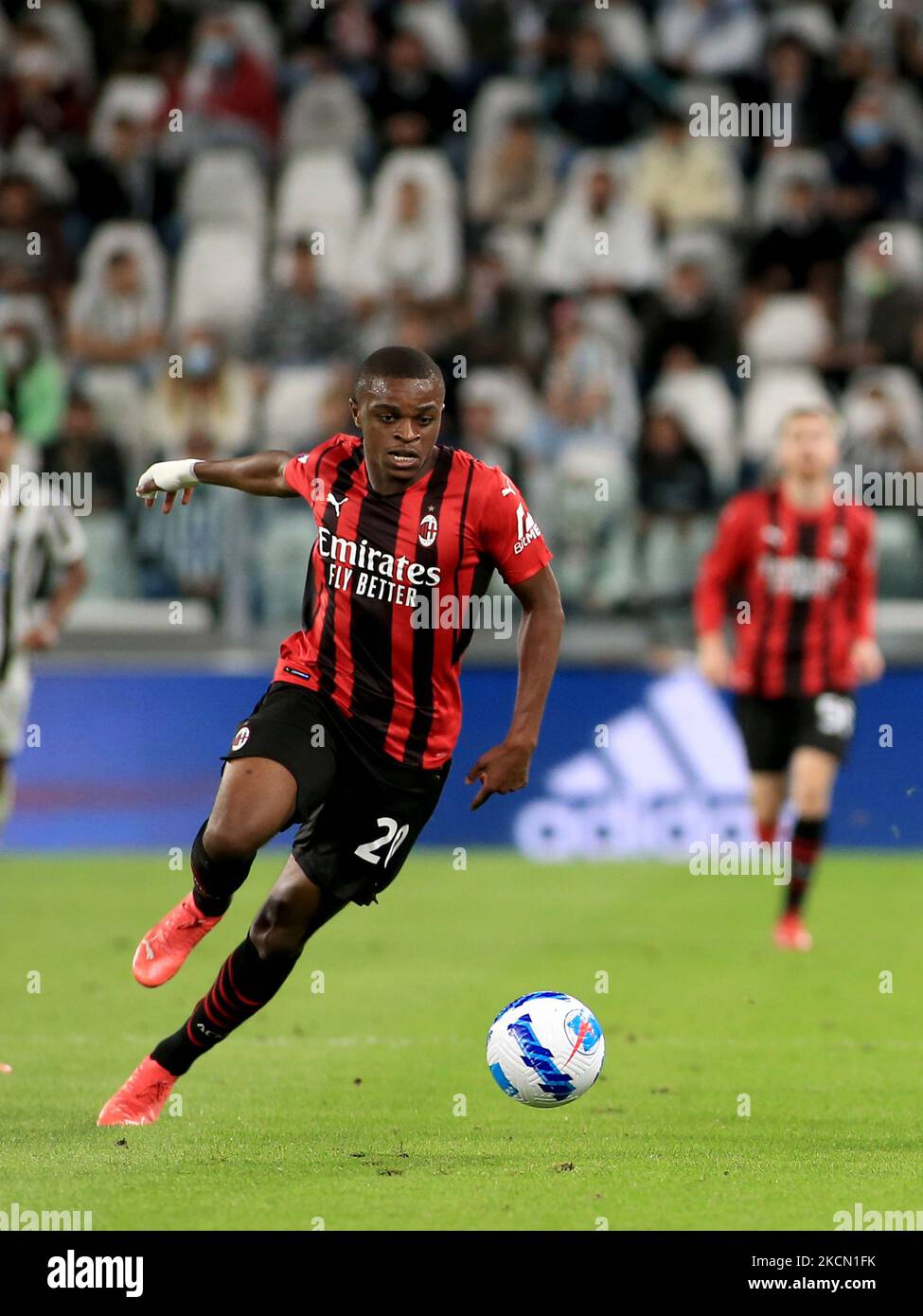 Pierre Kalulu (AC Mailand) während des Spiels Juventus FC gegen AC Mailand am 19. September 2021 im Allianz-Stadion in Turin, Italien (Foto: Claudio Benedetto/LiveMedia/NurPhoto) Stockfoto