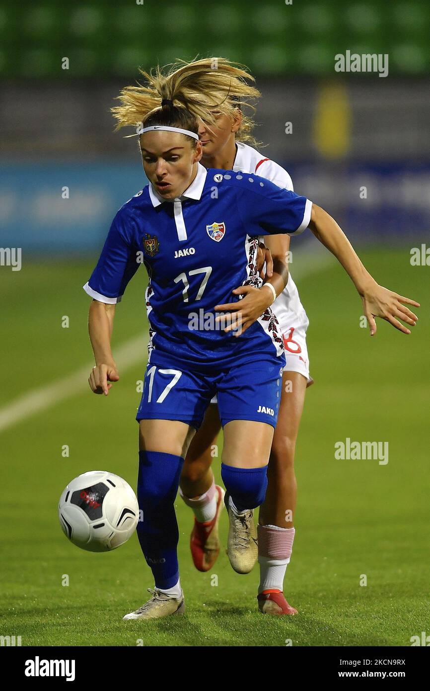 Nadejda Colesnicenco während der FIFA Frauen-Weltmeisterschaft 2023, Qualifying Round Spiel, zwischen Moldawien und der Schweiz, gespielt auf Zimbru Stadion, in Chisinau, Moldawien, Dienstag, 21. September 2021. (Foto von Alex Nicodim/NurPhoto) Stockfoto