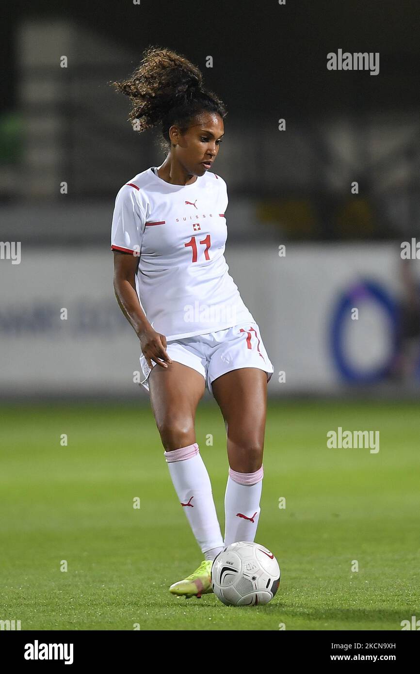 Coumba Sow während der FIFA Frauen-Weltmeisterschaft 2023, Qualifying Round Spiel, zwischen Moldawien und der Schweiz, gespielt auf Zimbru Stadion, in Chisinau, Moldawien, Dienstag, 21. September 2021. (Foto von Alex Nicodim/NurPhoto) Stockfoto