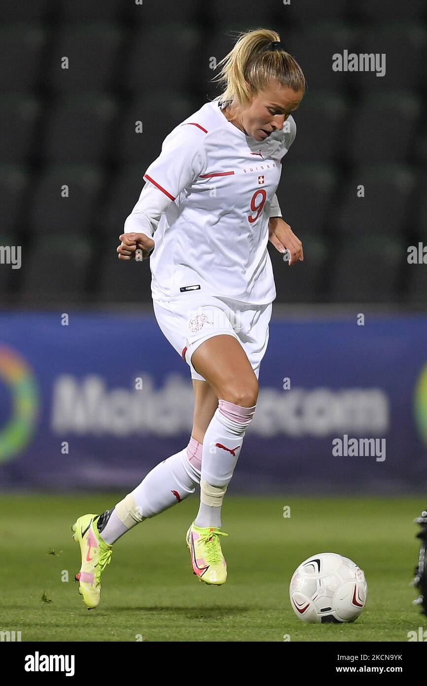 Ana-Maria Crnogorcevic während der FIFA Frauen-Weltmeisterschaft 2023, Qualifying Round Spiel, zwischen Moldawien und der Schweiz, gespielt auf Zimbru Stadion, in Chisinau, Moldawien, Dienstag, 21. September 2021. (Foto von Alex Nicodim/NurPhoto) Stockfoto