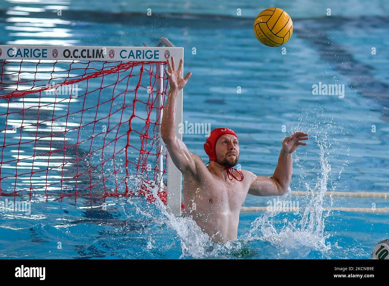 JUNG Dawid (AZS) beim len Cup - Champions League Wasserball Spiel AZS UW Waterpolo Warschau (POL) gegen CN Terrassa (ESP) am 24. September 2021 in den Zanelli Pools in Savona, Italien (Foto by Danilo Vigo/LiveMedia/NurPhoto) Stockfoto