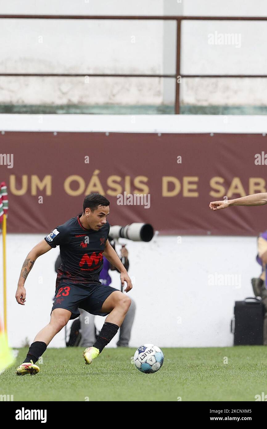 Coronas in Action beim Spiel um die Liga SABSEG zwischen Estrema Amadora und Leixões SC, in Estádio José Gomes, Amadora, Portugal, 02. Oktober, 2021 (Foto von João Rico/NurPhoto) Stockfoto