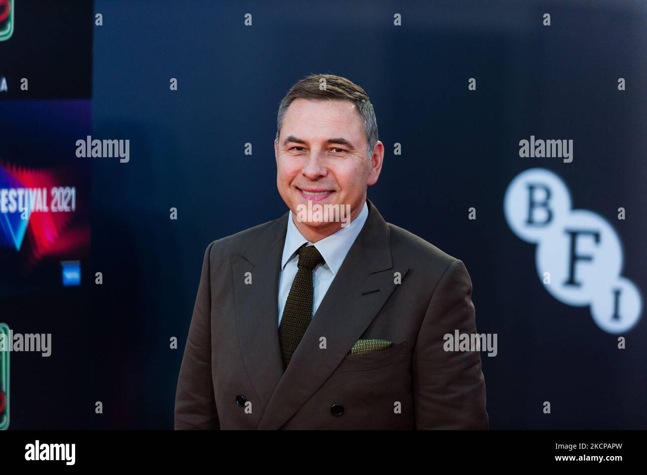 David Walliams nimmt an der britischen Premiere von „Last Night in Soho“ während des London Film Festivals 65. in der Royal Festival Hall, London, Großbritannien, am 9. Oktober 2021 Teil. (Foto von Maciek Musialek/NurPhoto) Stockfoto