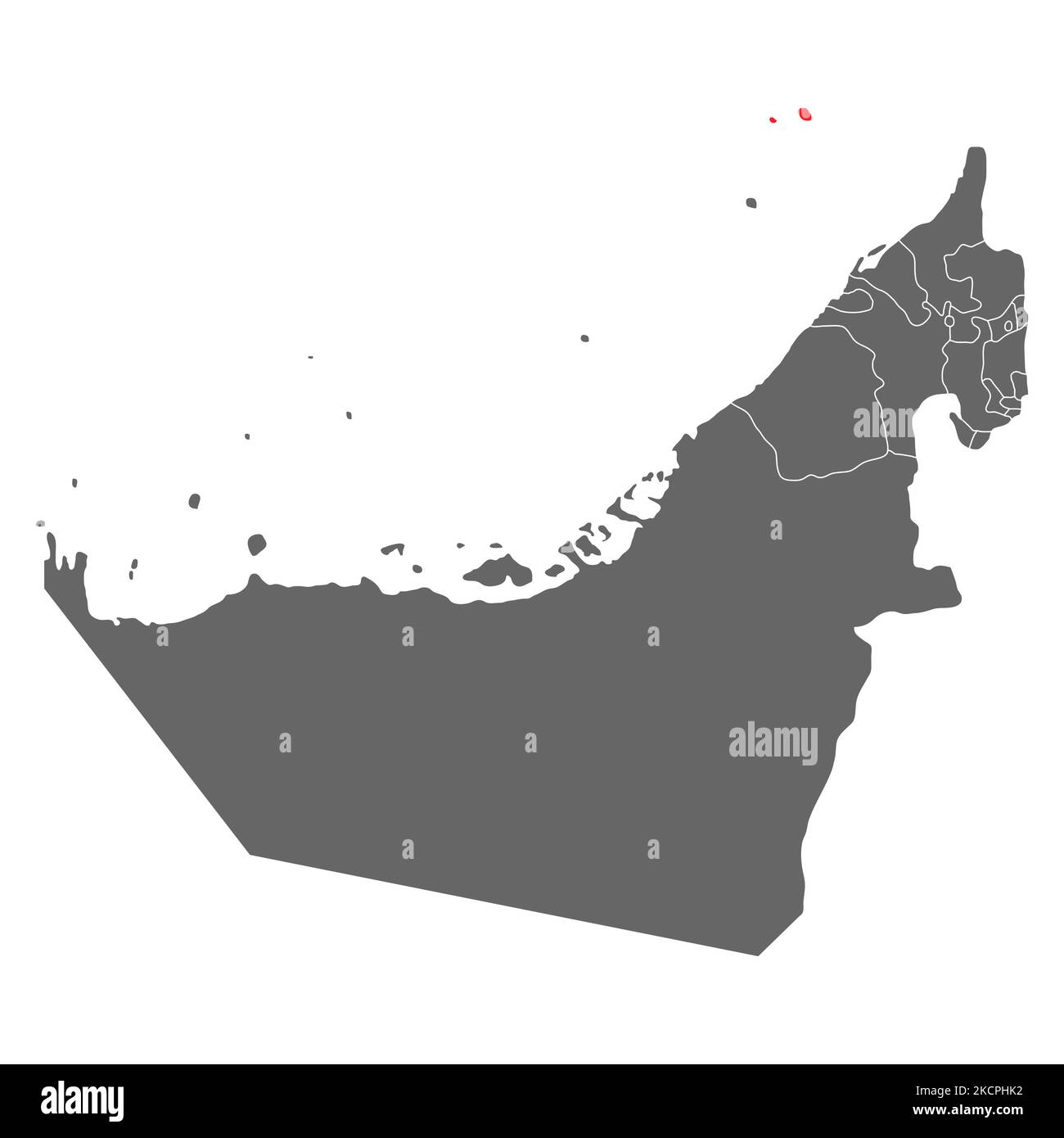 Vereinigte arabische emirate Karte behauptet Ras Al Khaimah, grafische Hintergrund Vektor-Illustration. Stock Vektor