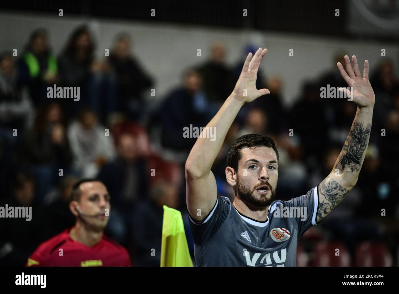 Andrea Beghetto von US Alessandria beim Seri B Match zwischen Alessandria Calcio und Crotone, in Alessandria im Stadio Moccagatta in Italien, am 22. Oktober 2021 (Foto von Alberto Gandolfo/NurPhoto) Stockfoto