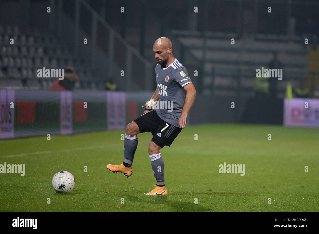 Luca Parodi von US Alessandria beim Seri B Match zwischen Alessandria Calcio und Crotone, in Alessandria im Stadio Moccagatta in Italien, am 22. Oktober 2021 (Foto von Alberto Gandolfo/NurPhoto) Stockfoto