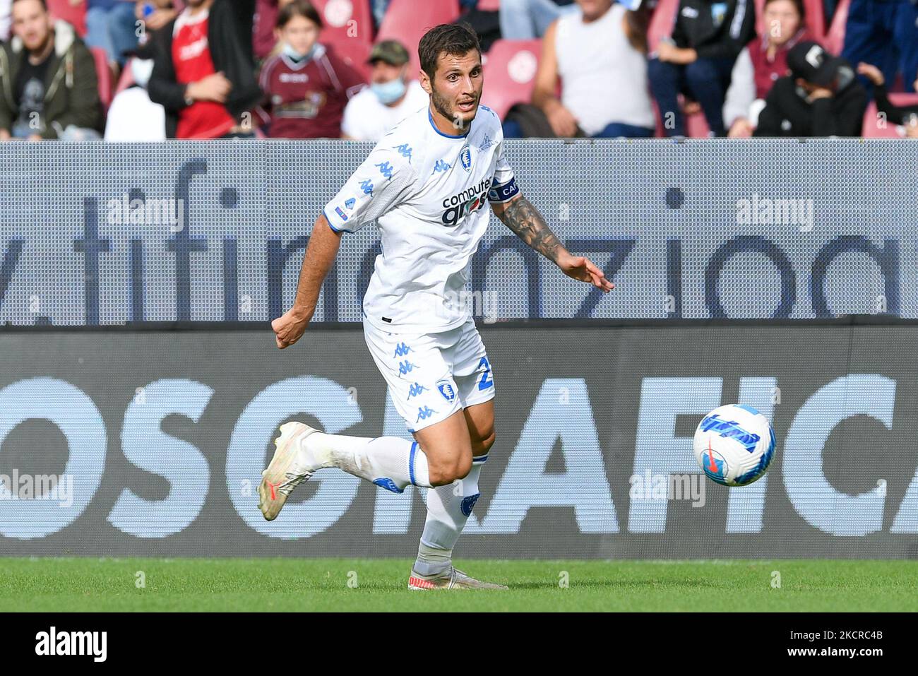 Filippo Bandinelli vom FC Empoli während der Serie Ein Spiel zwischen US Salernitana 1919 und FC Empoli am 23. Oktober 2021 im Stadio Arechi, Salerno, Italien. (Foto von Giuseppe Maffia/NurPhoto) Stockfoto