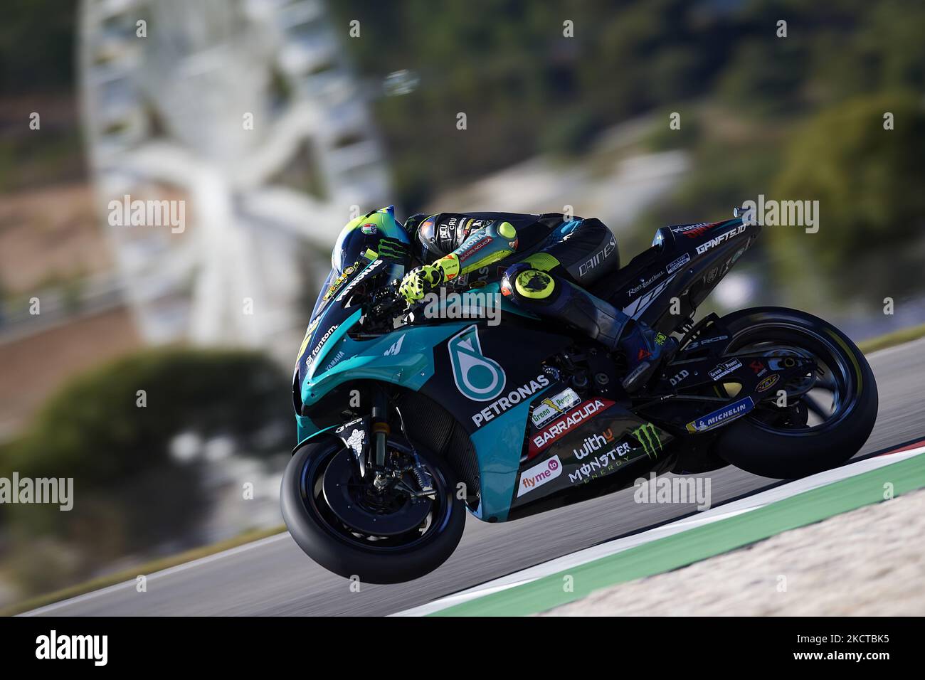 Valentino Rossi (46) aus Italien und Petronas Yamaha SRT während des Qualifyings des Grande Premio Brembo do Algarve am 6. November 2021 in Lagoa, Algarve, Faro. (Foto von Jose Breton/Pics Action/NurPhoto) Stockfoto