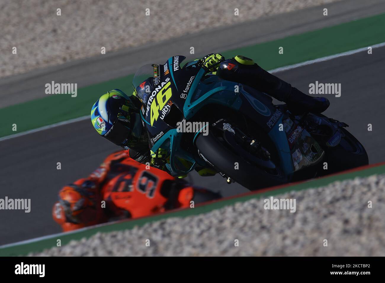 Valentino Rossi (46) aus Italien und Petronas Yamaha SRT während des Qualifyings des Grande Premio Brembo do Algarve am 6. November 2021 in Lagoa, Algarve, Faro. (Foto von Jose Breton/Pics Action/NurPhoto) Stockfoto